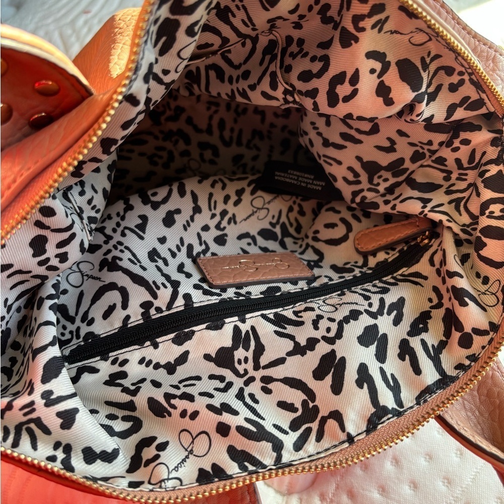 Jessica Simpson Pink Textured Handbag with Stud Accents - Picture 5 of 8